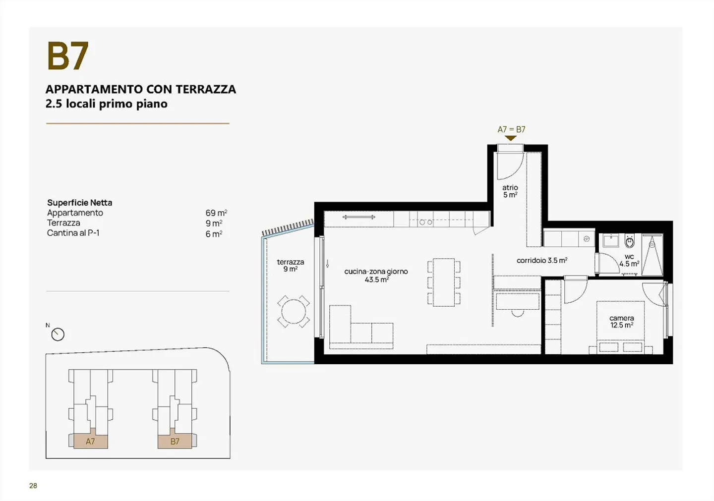 Appartement moderne 2,5 pièces avec terrasse - Lumino (TI) - Photo 8 sur 8