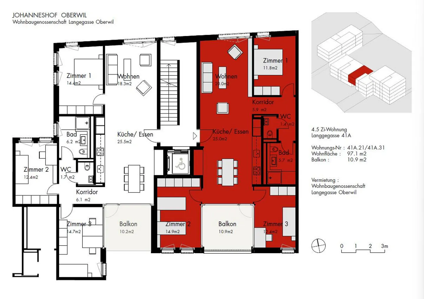 Helle 4.5-Zimmer-Wohnung in Oberwil - Foto 12 von 12