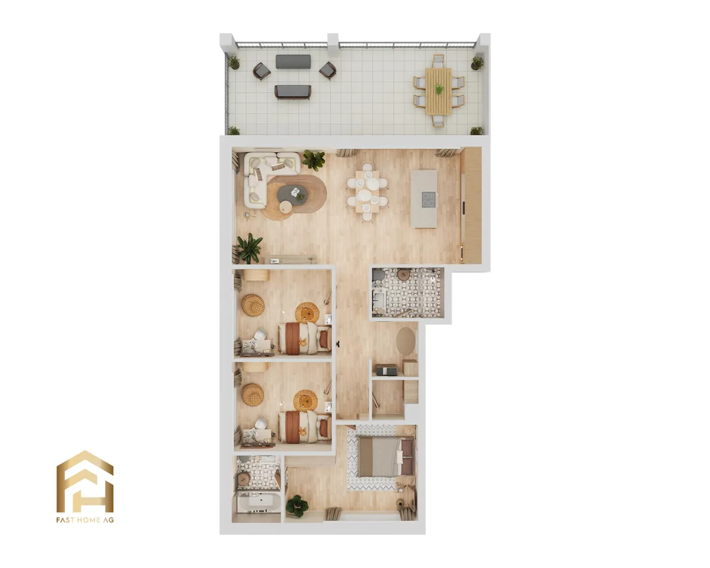 Attractively located 4.5 room apartment on the ground floor West - Photo 2 of 12