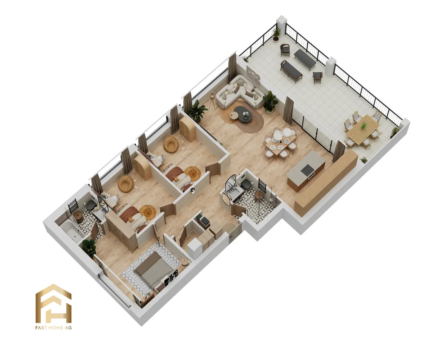Attractively located 4.5 room apartment on the ground floor West - Photo 7 of 12