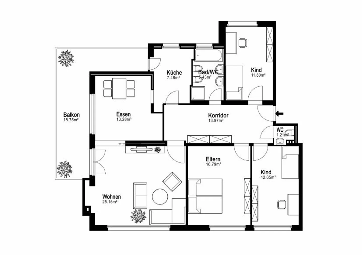 Appartement 4,5 pièces avec vue imprenable sur le lac et les montagnes - Photo 14 sur 14