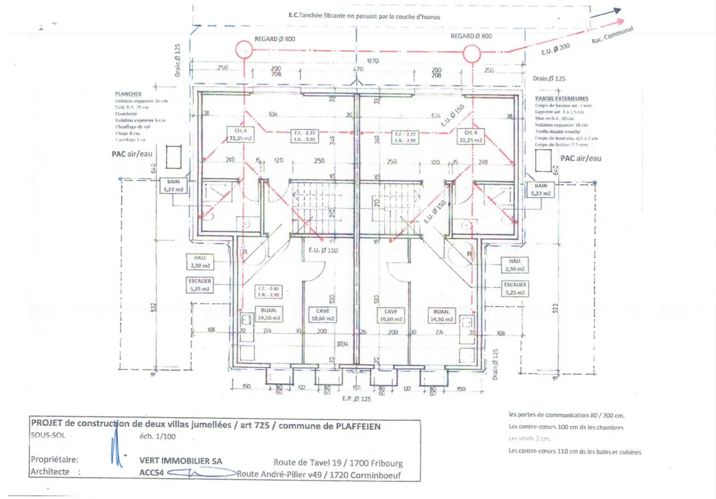 Progetto di costruzione - 2 ville a schiera con studio a Plaffeien - Foto 8 di 8