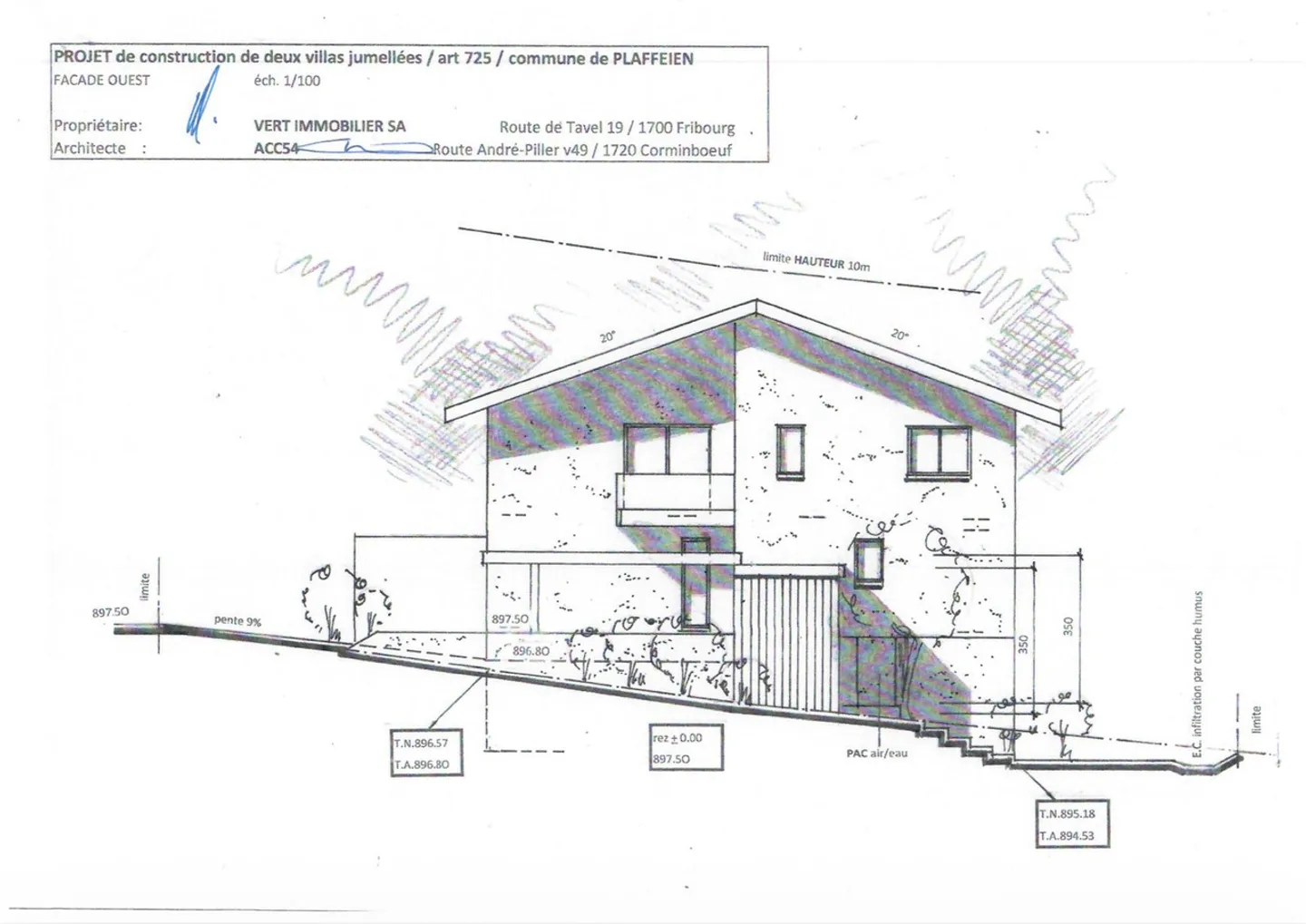 Progetto di costruzione - 2 ville a schiera con studio a Plaffeien - Foto 5 di 8