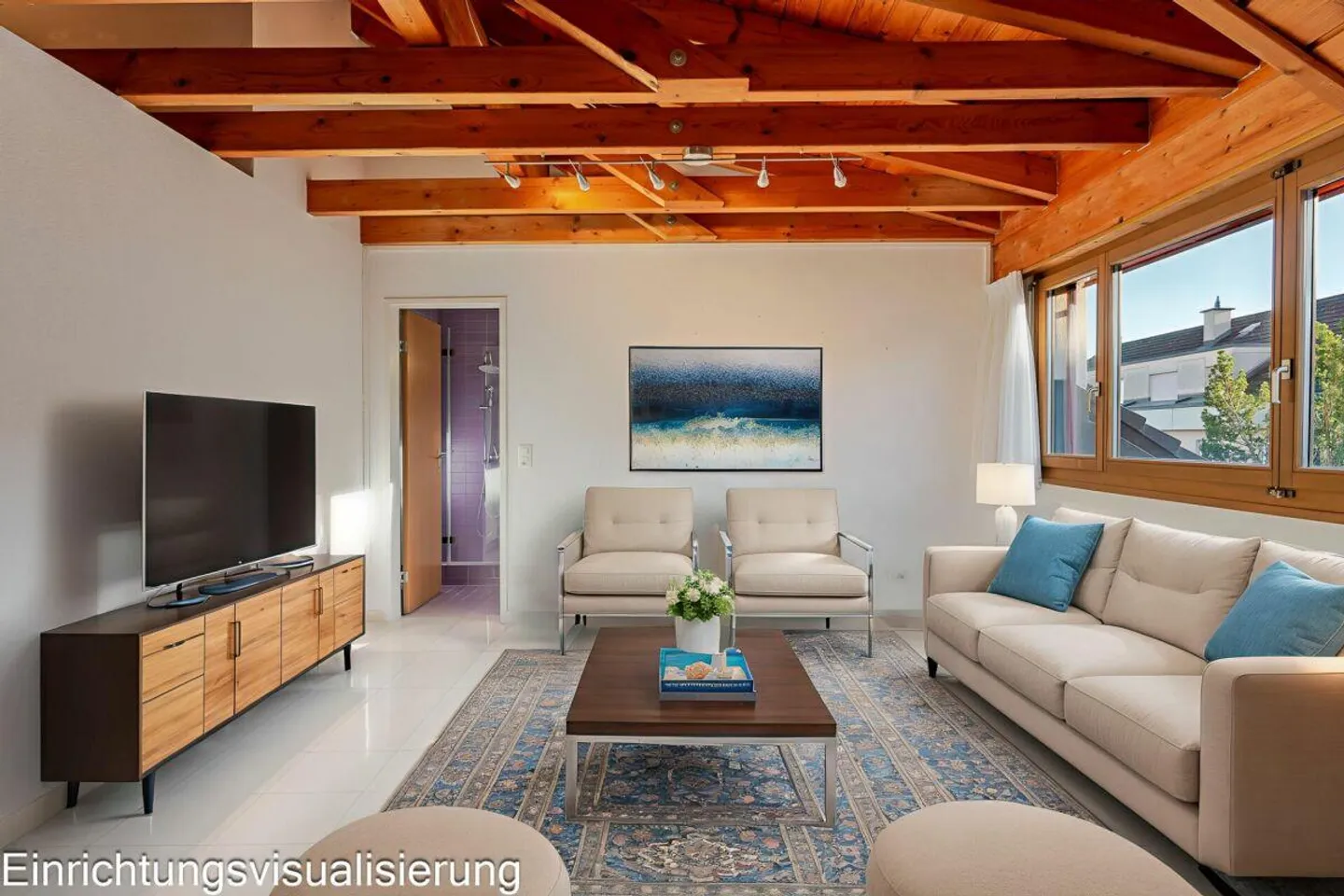 Appartement sous les toits lumineux de 3,5 pièces avec garage et parking extérieur - Photo 5 sur 13