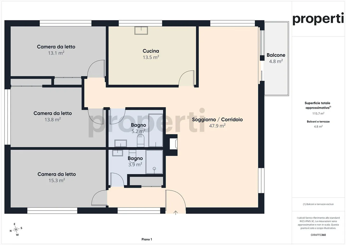 Modernes Apartment in Bellinzona - Foto 11 von 12