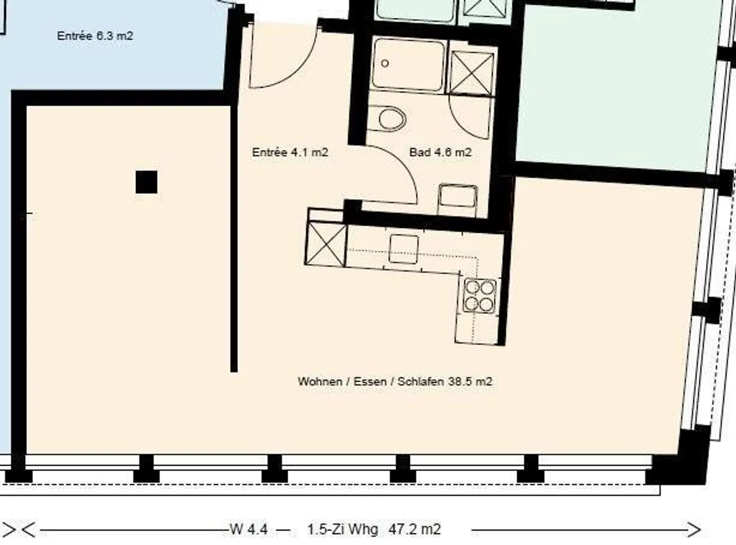 Moderne 1.5-ZWG mit Waschturm im Herzen von Basel-Stadt - Foto 11 von 11