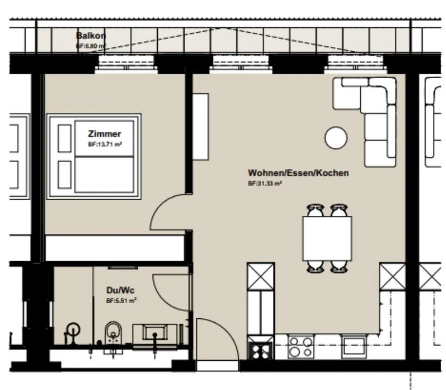2.5 Room New Apartment in Chur West - Photo 6 of 6