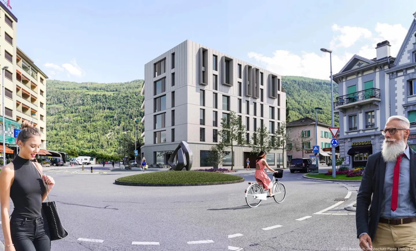 Zu vermieten - neuer Gewerberaum in Martigny - Projekt "Le 15" - Foto 2 von 2