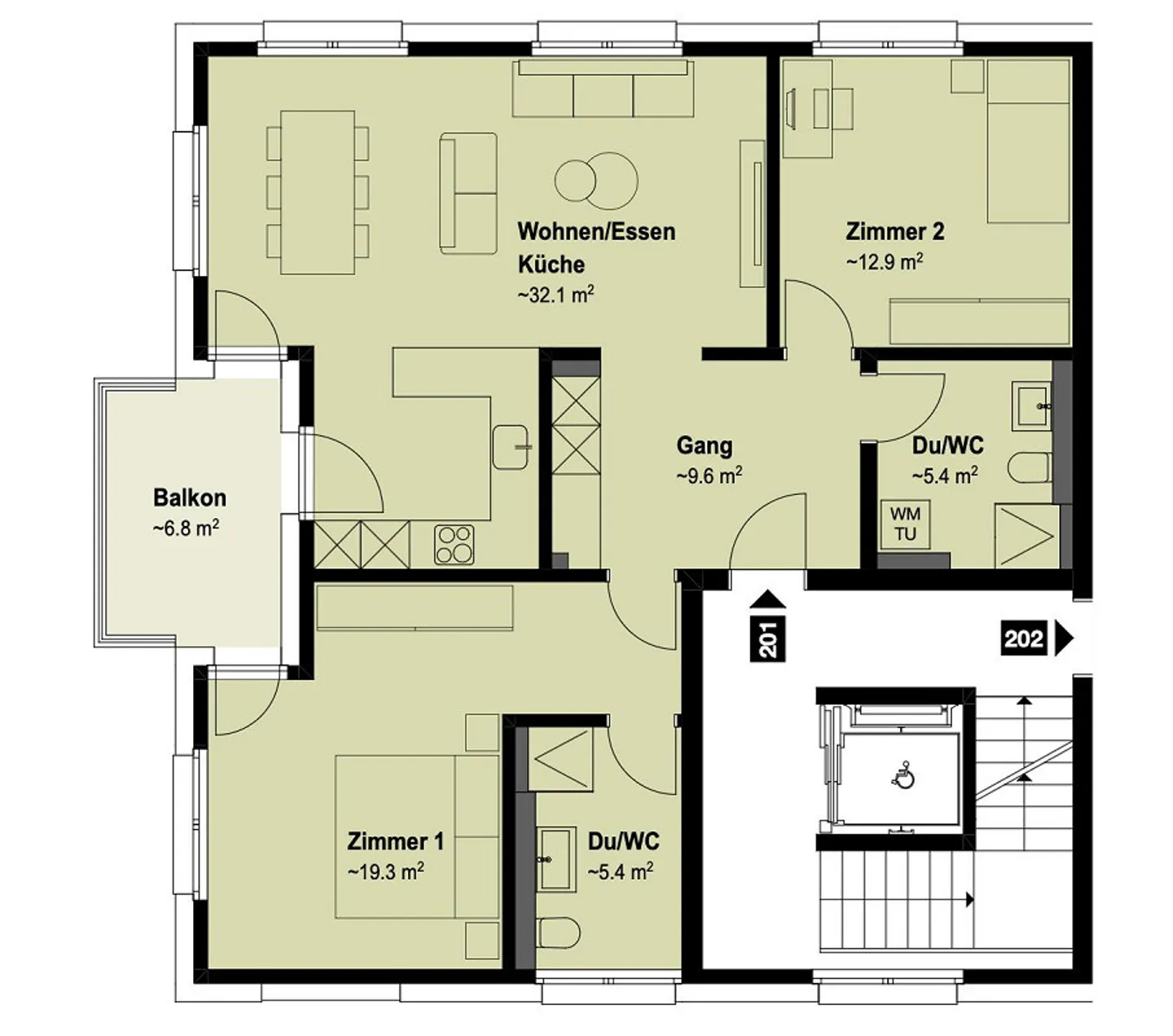 New construction project – 3.5 room apartment for rent - Photo 5 of 6