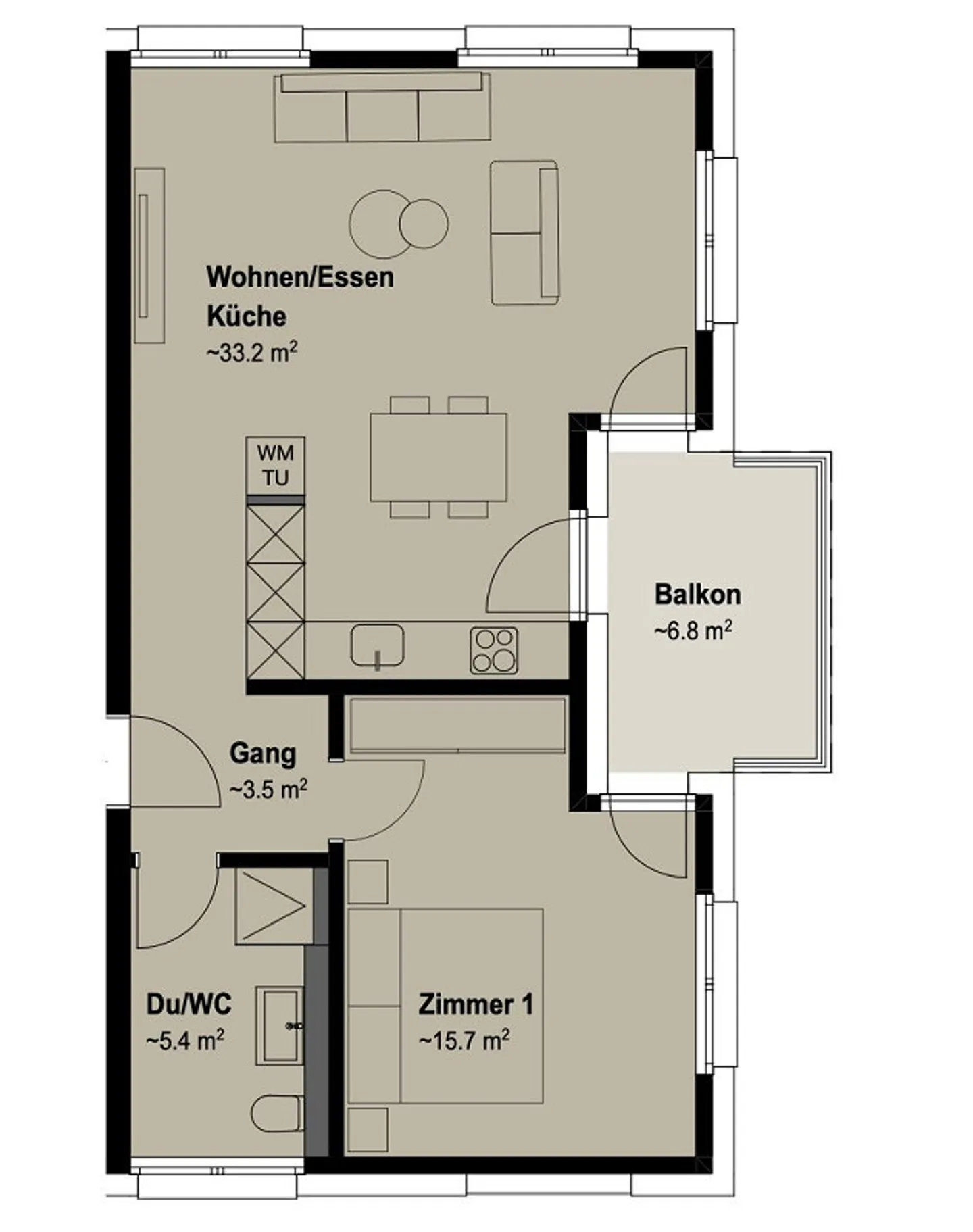 New construction project – 2.5 room apartment for rent - Photo 4 of 7