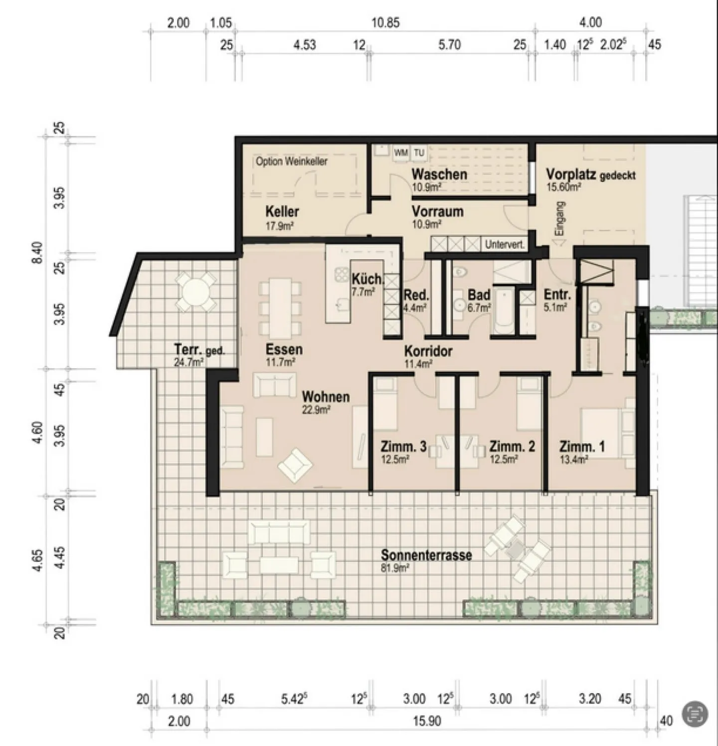 Terrassenwohnung mit Alpenblick - Foto 10 von 10