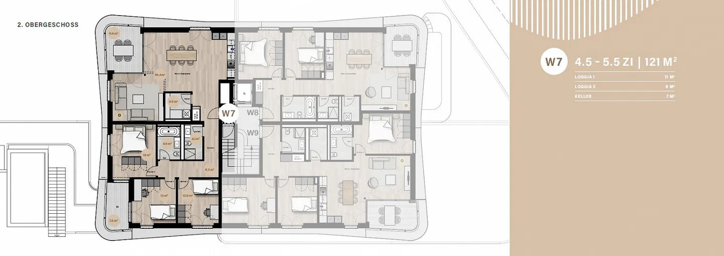 NUOVA COSTRUZIONE: Moderno appartamento di 4,5 stanze W7 con standard Minergie a Oberwil - Foto 3 di 3