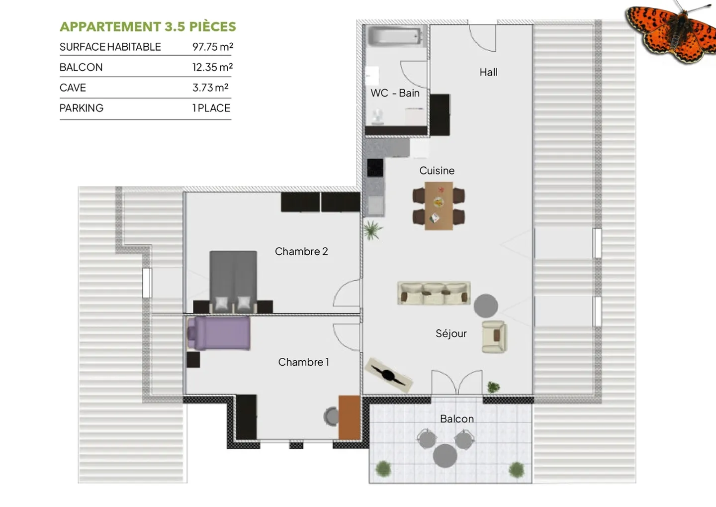 CHIC 3 ½ ROOM APARTMENT NEW - Photo 11 of 12