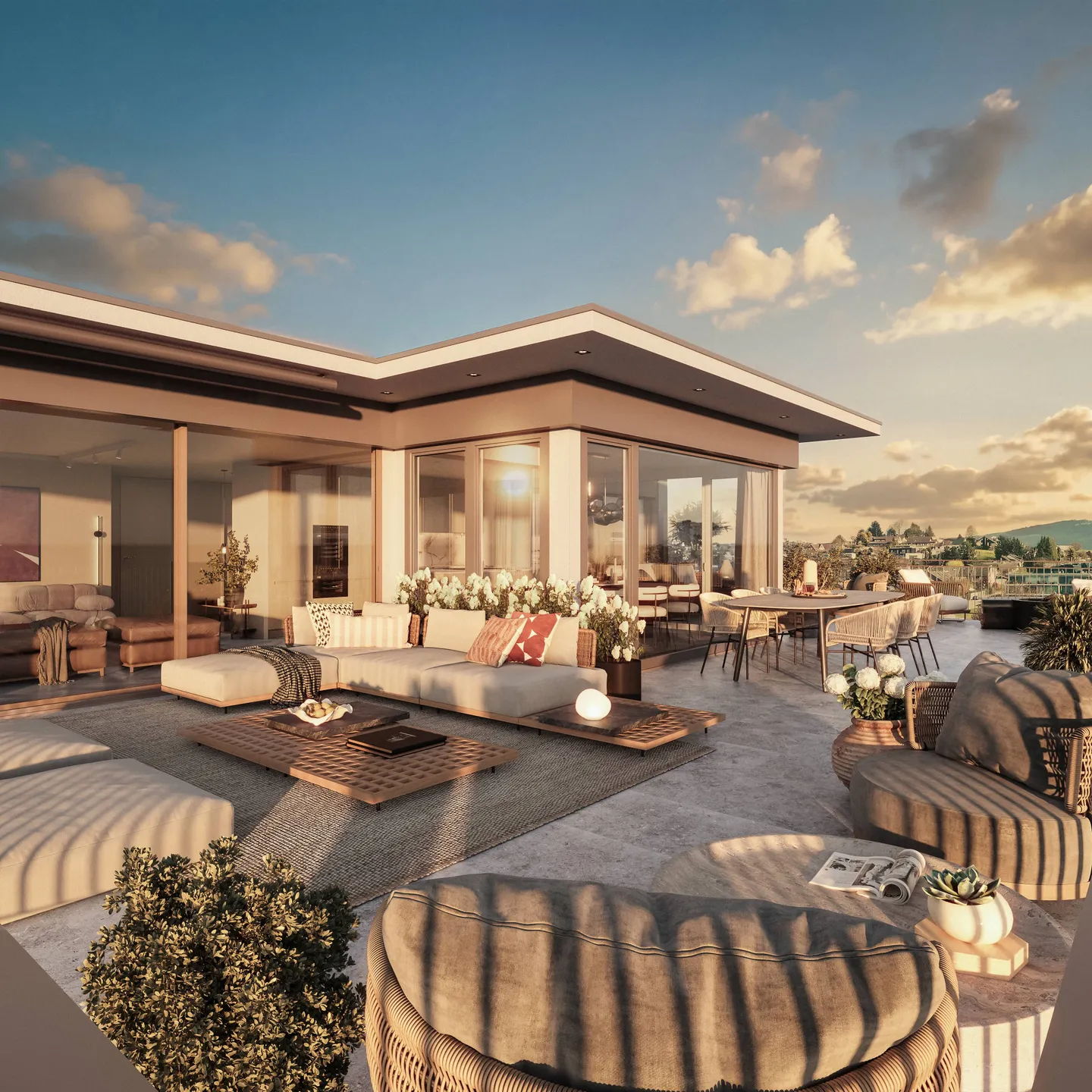 Penthouse luxueux avec grande terrasse sur le toit, accès par ascenseur et deux espaces extérieurs - Photo 1 sur 12