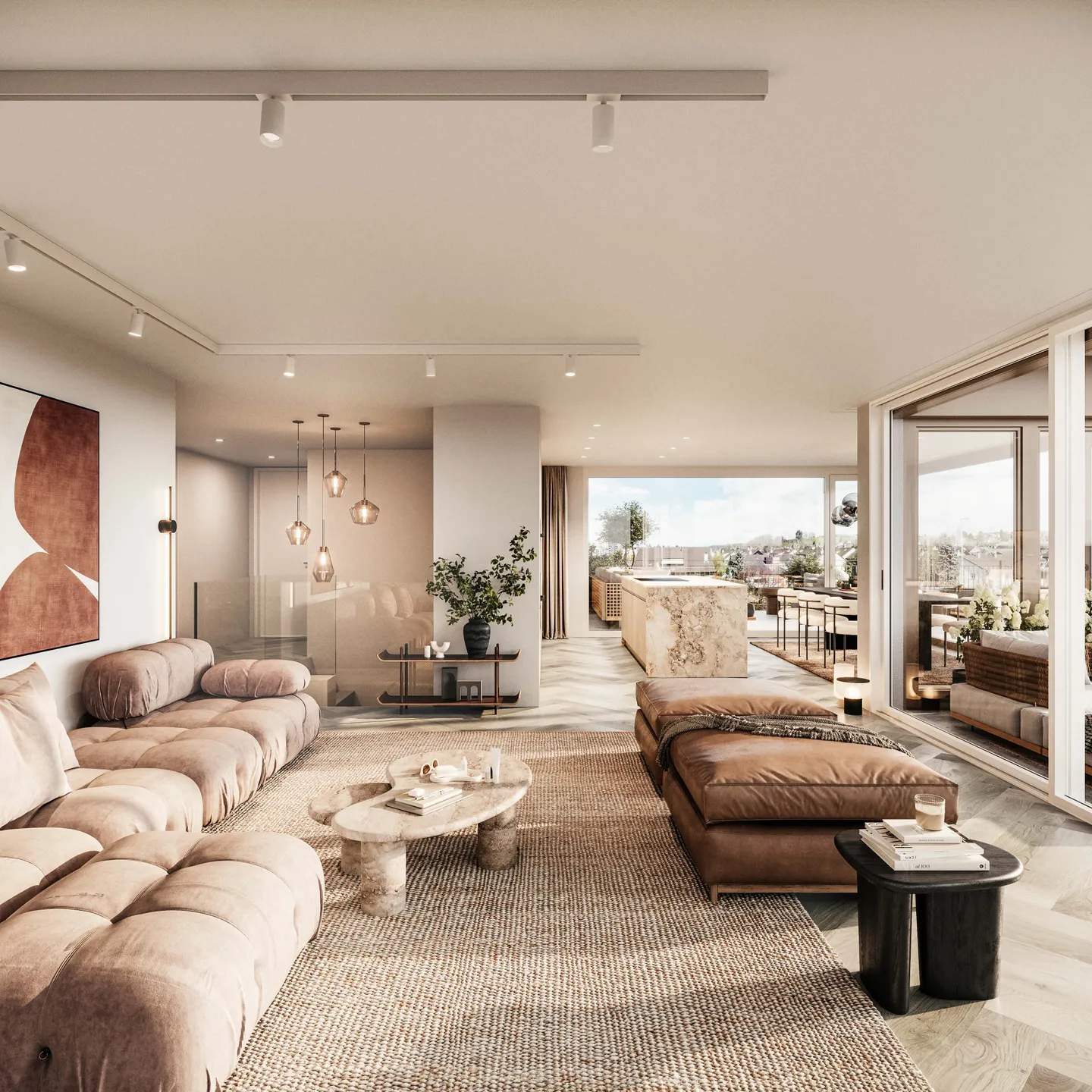 Penthouse luxueux avec grande terrasse sur le toit, accès par ascenseur et deux espaces extérieurs - Photo 2 sur 12