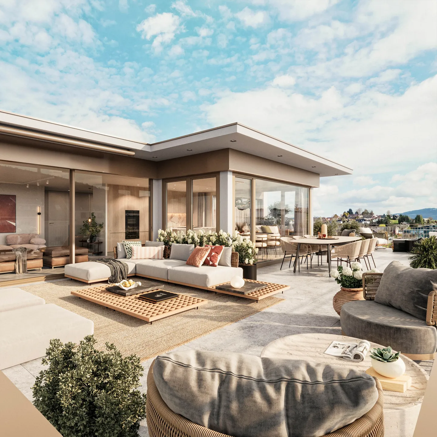 Penthouse luxueux avec grande terrasse sur le toit, accès par ascenseur et deux espaces extérieurs - Photo 5 sur 12