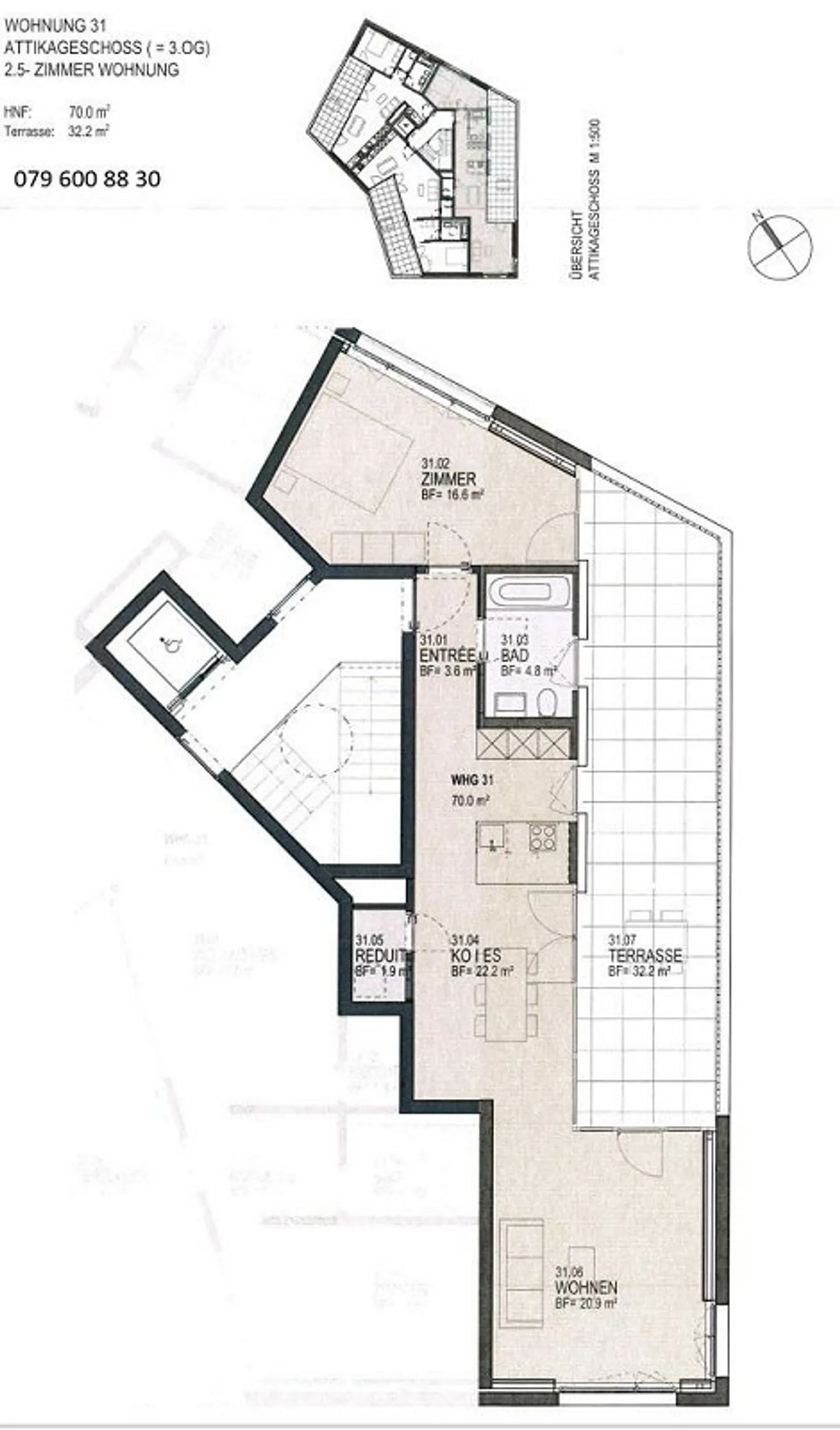 Stilvolle Terrassenwohnung in Rüti - Foto 9 von 9