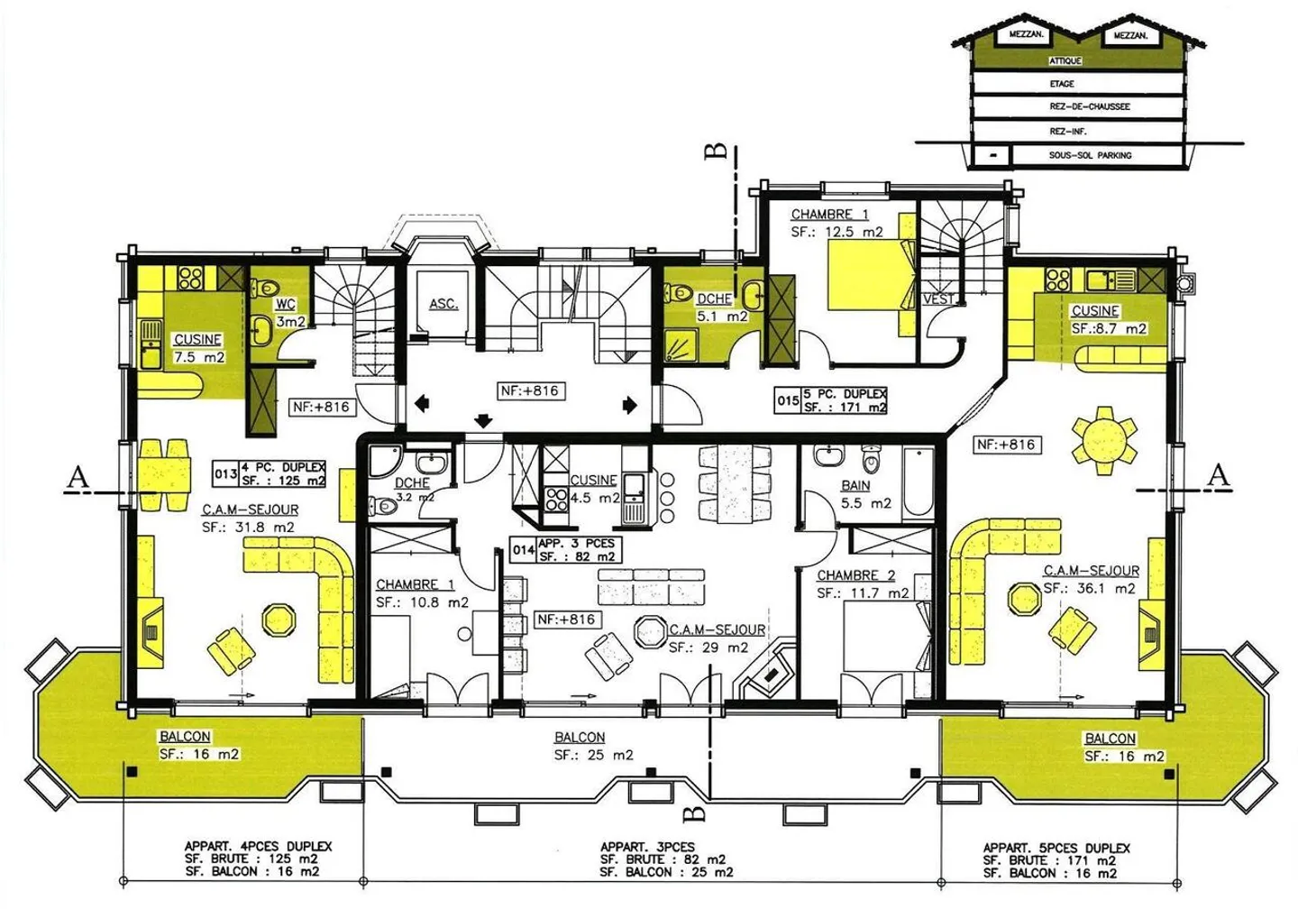 Duplex 5.5 rooms with balcony and panoramic view in secondary residence - Photo 12 of 13