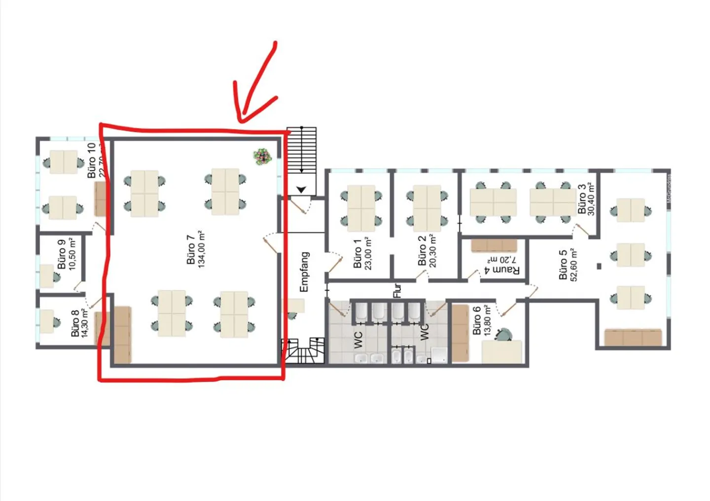 134 m² area for rent in Cham! - Photo 6 of 6