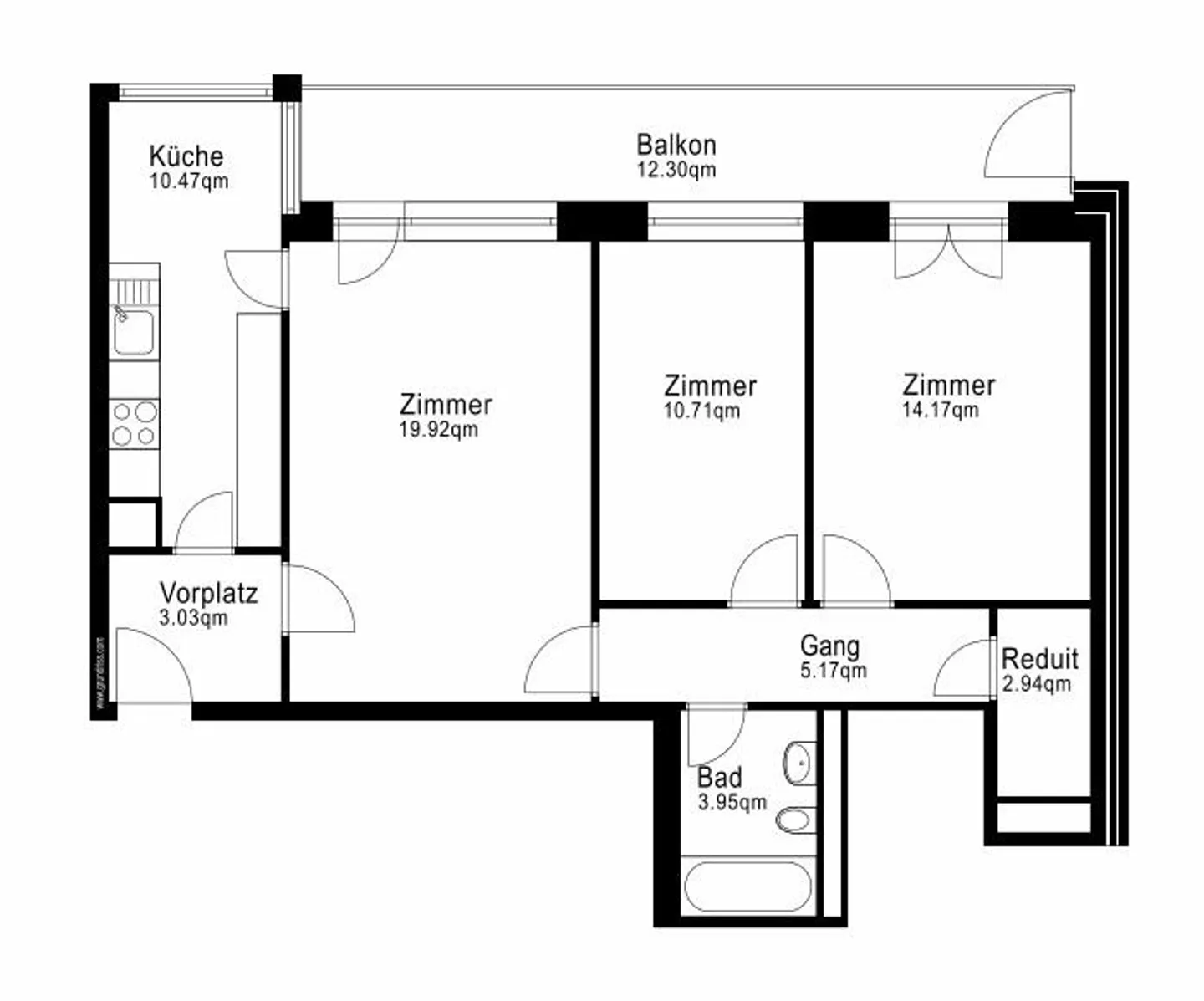 Appartement de 3.5 pièces dans le quartier de Lehenmatt avec vue - Photo 7 sur 7