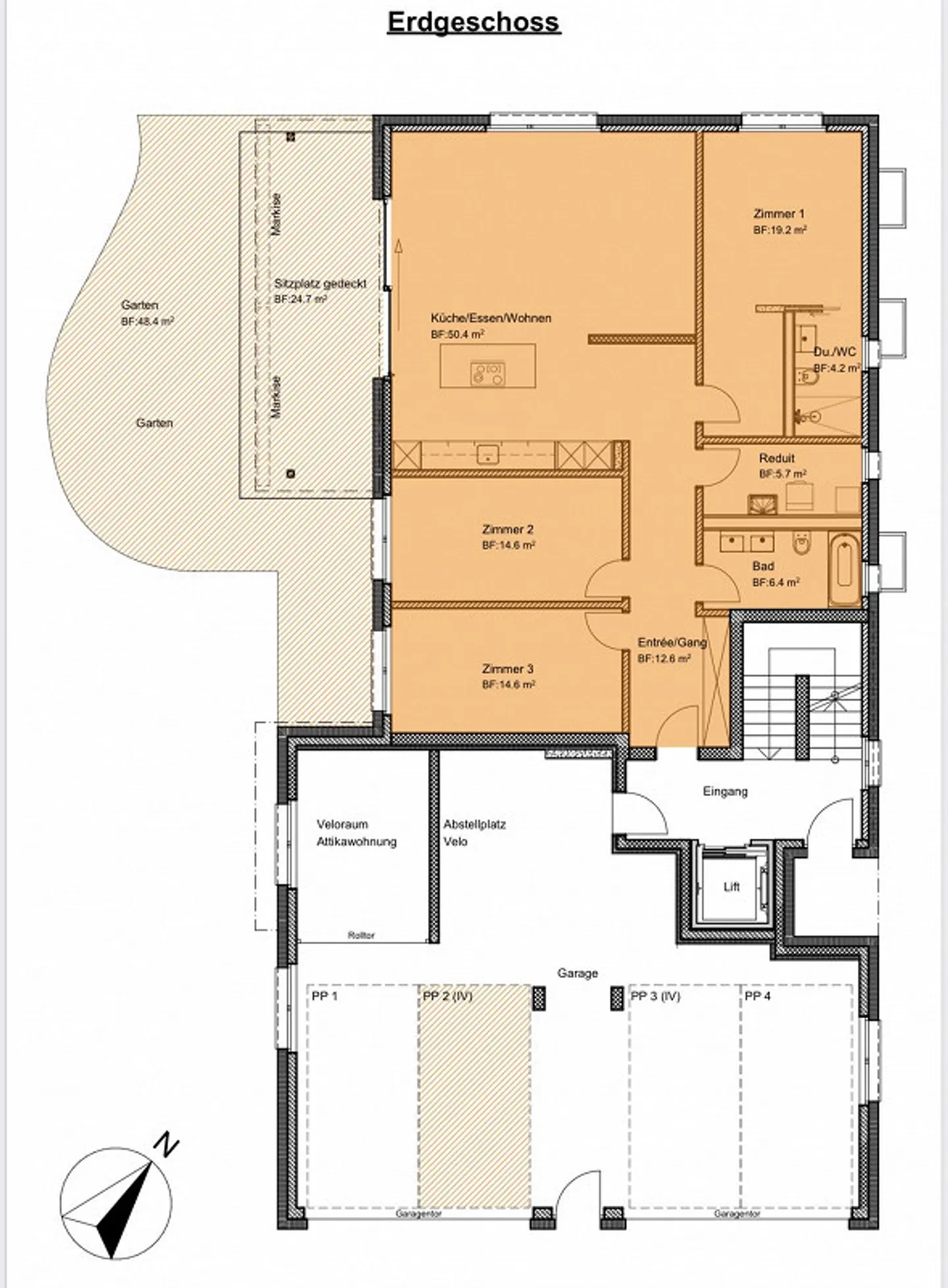 Appartamento 4 1/2 locali con giardino - Foto 3 di 4