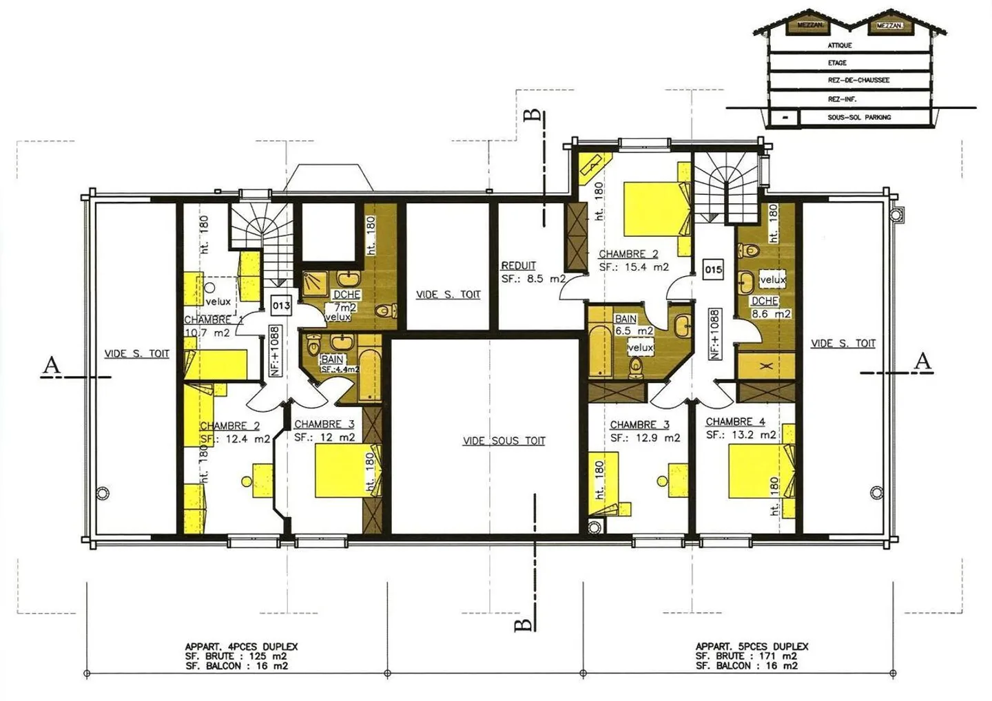 Duplex 5.5 rooms with balcony and panoramic view in secondary residence - Photo 13 of 13