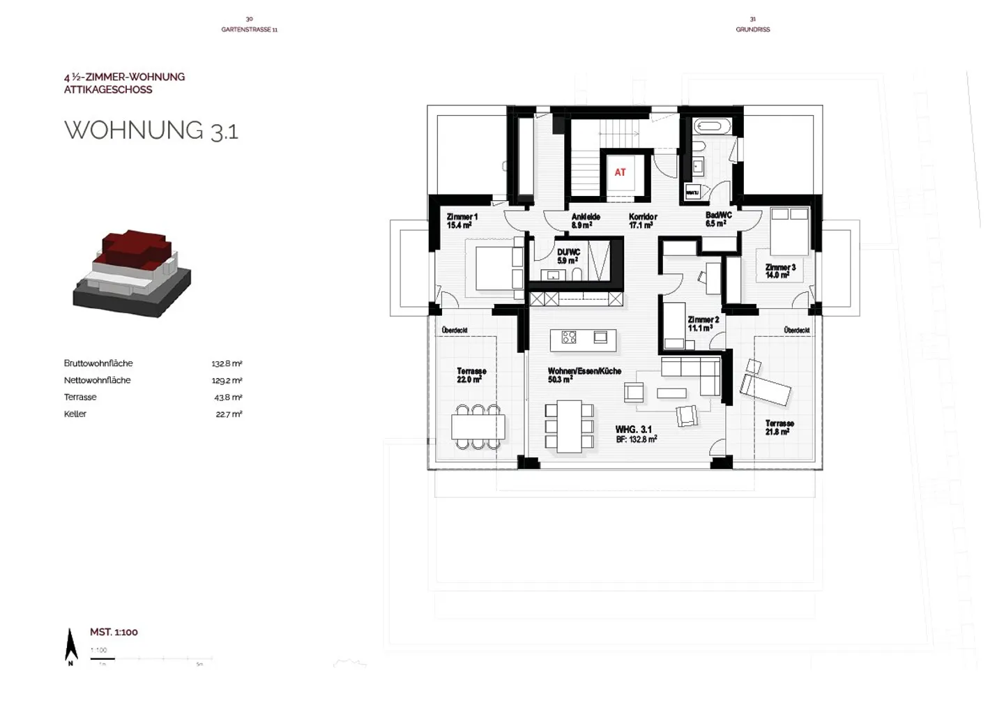 4 1/2-ZIMMER ATTIKAWOHNUNG MIT ATEMBERAUBENDER SEE- UND BERGSICHT, SONNIG, RUHIG - Foto 4 von 8