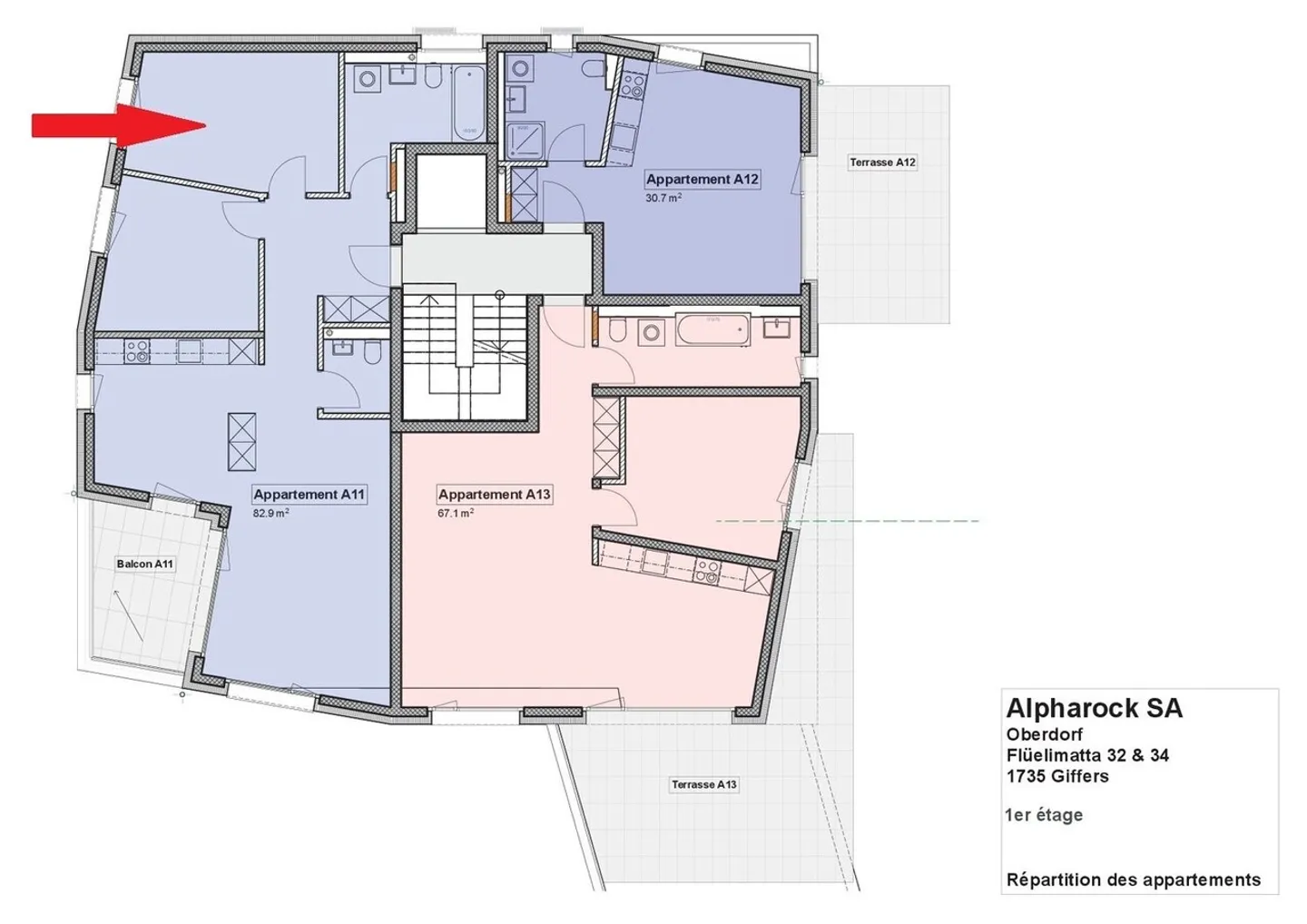 Wunderschöne 3,5-Zimmer-Wohnung im 1. Stock im Herzen von Giffers - Foto 13 von 13