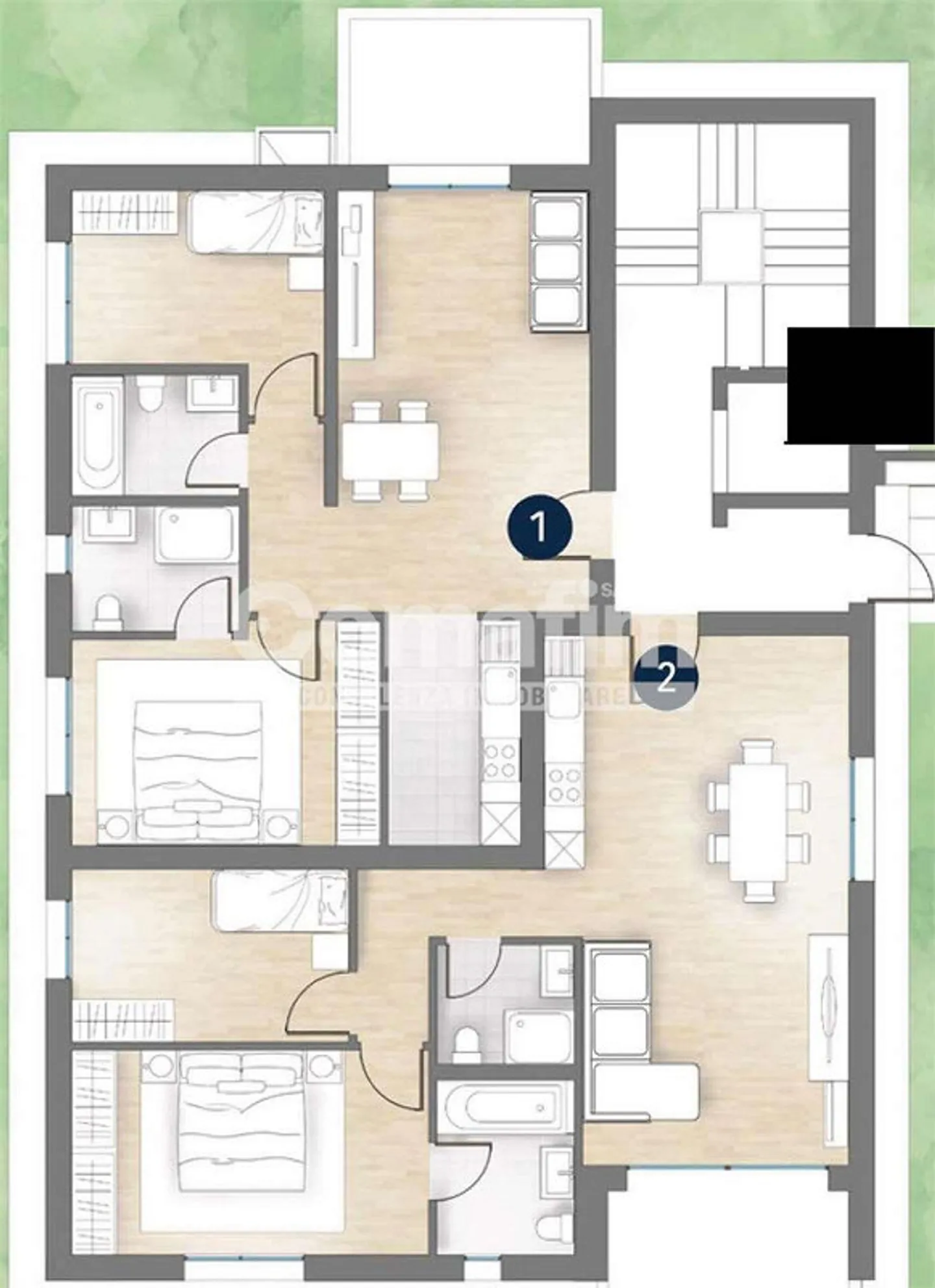 Exklusive Residenz in Vacallo - 2.5 Zimmer Wohnung - Foto 13 von 13