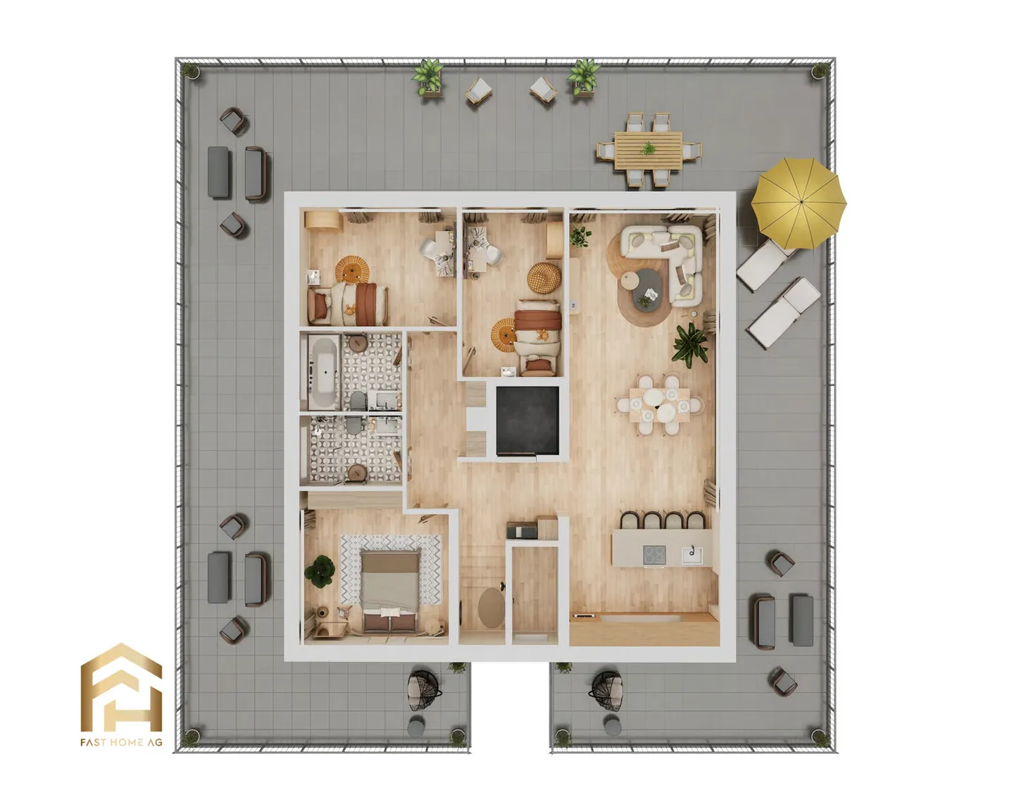 Attractively located penthouse 4.5 room apartment in Ried-Brig - Photo 2 of 12