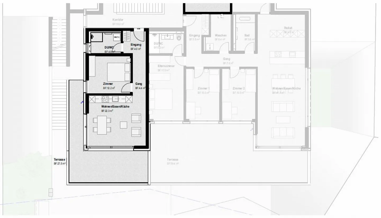 Moderne Terrassenwohnung in Uffikon - Foto 3 von 7