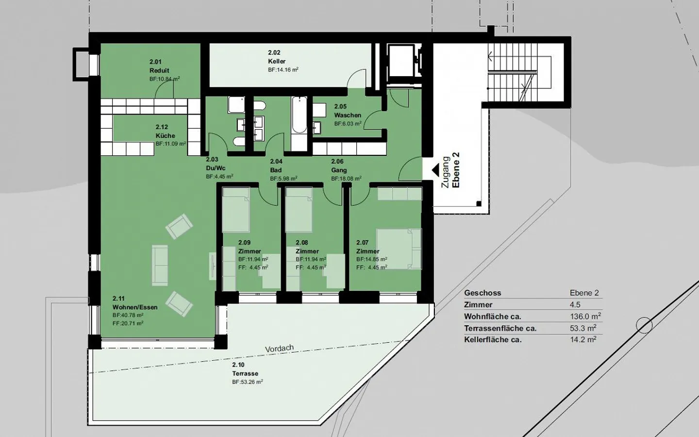 Modern 4.5-Room New-Build Apartment with Lake View & Direct Lift Access - Photo 5 of 5