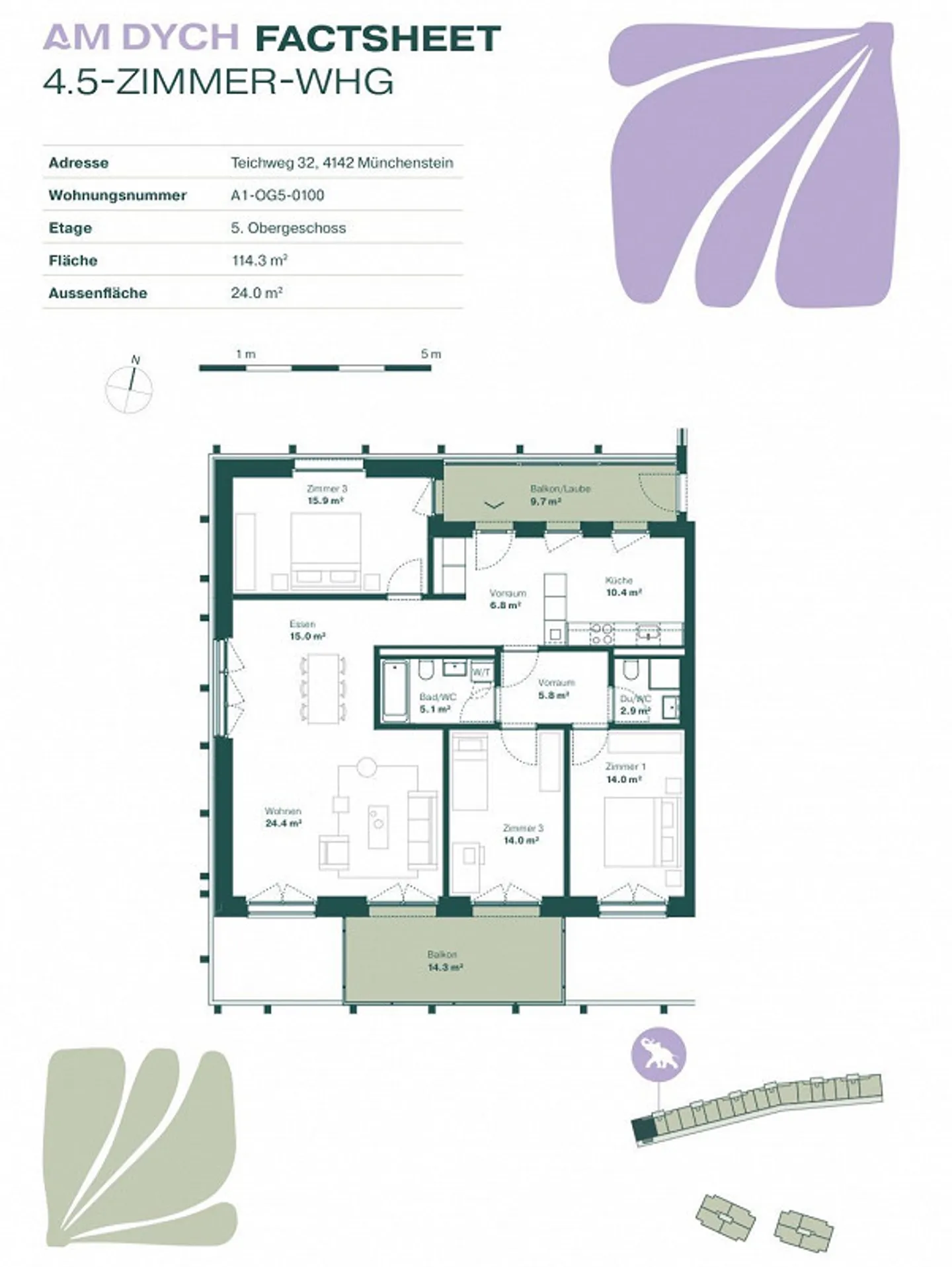 Looking for a new tenant for bright 4.5-room apartment! - Photo 16 of 16