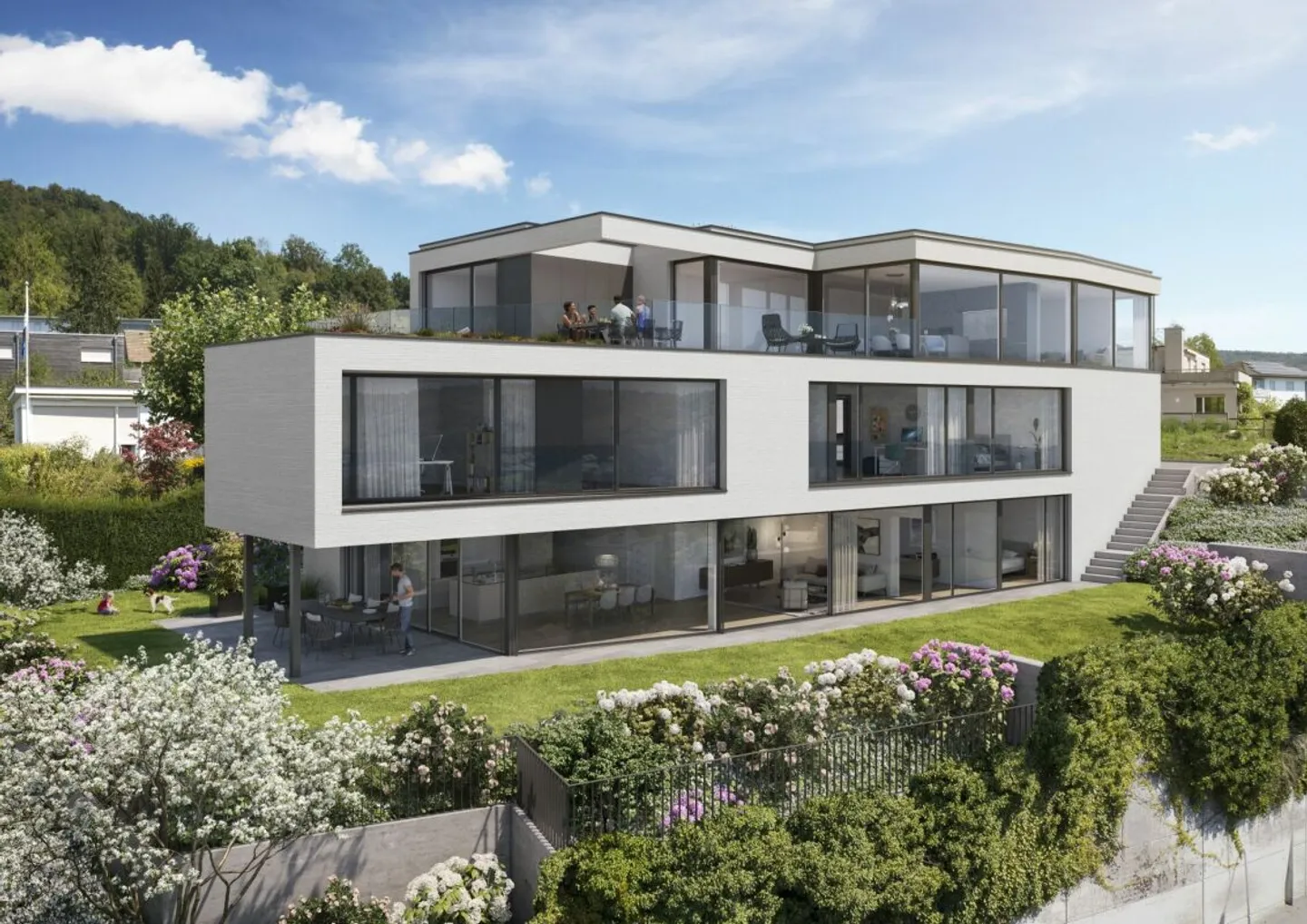 Nouveau projet de construction «SOLAIR» - Deux maisons de terrasse exclusives et spacieuses dans un emplacement panoramique unique - Photo 1 sur 7