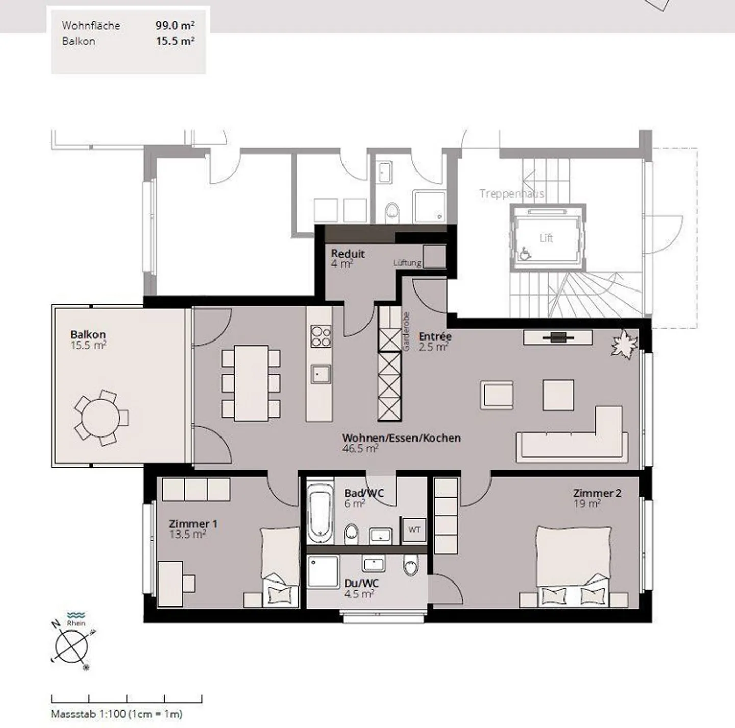 Moderne Wohnung am Rhein - Foto 7 von 9