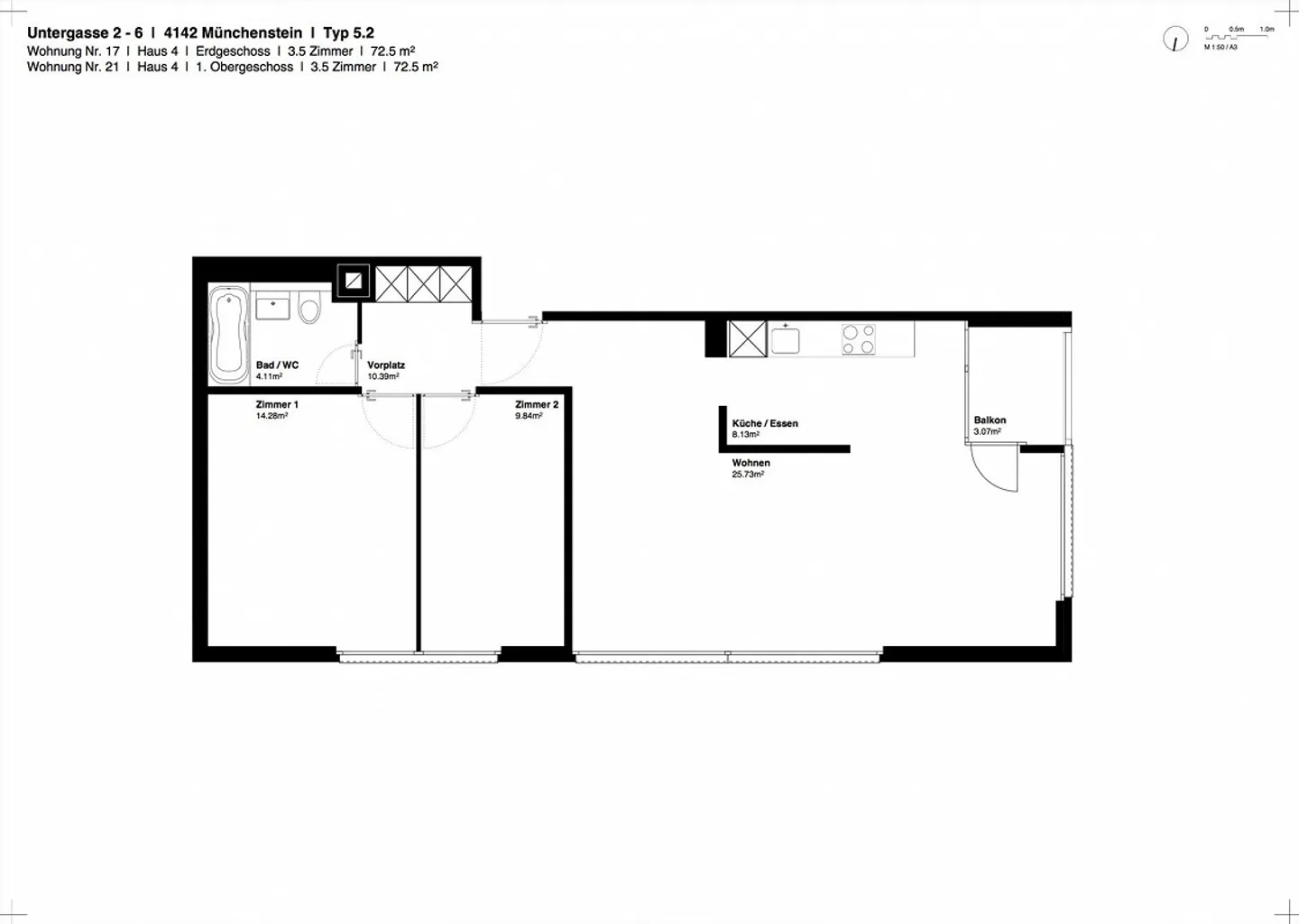 Bellissimo appartamento di 3,5 stanze con balcone - Foto 9 di 9