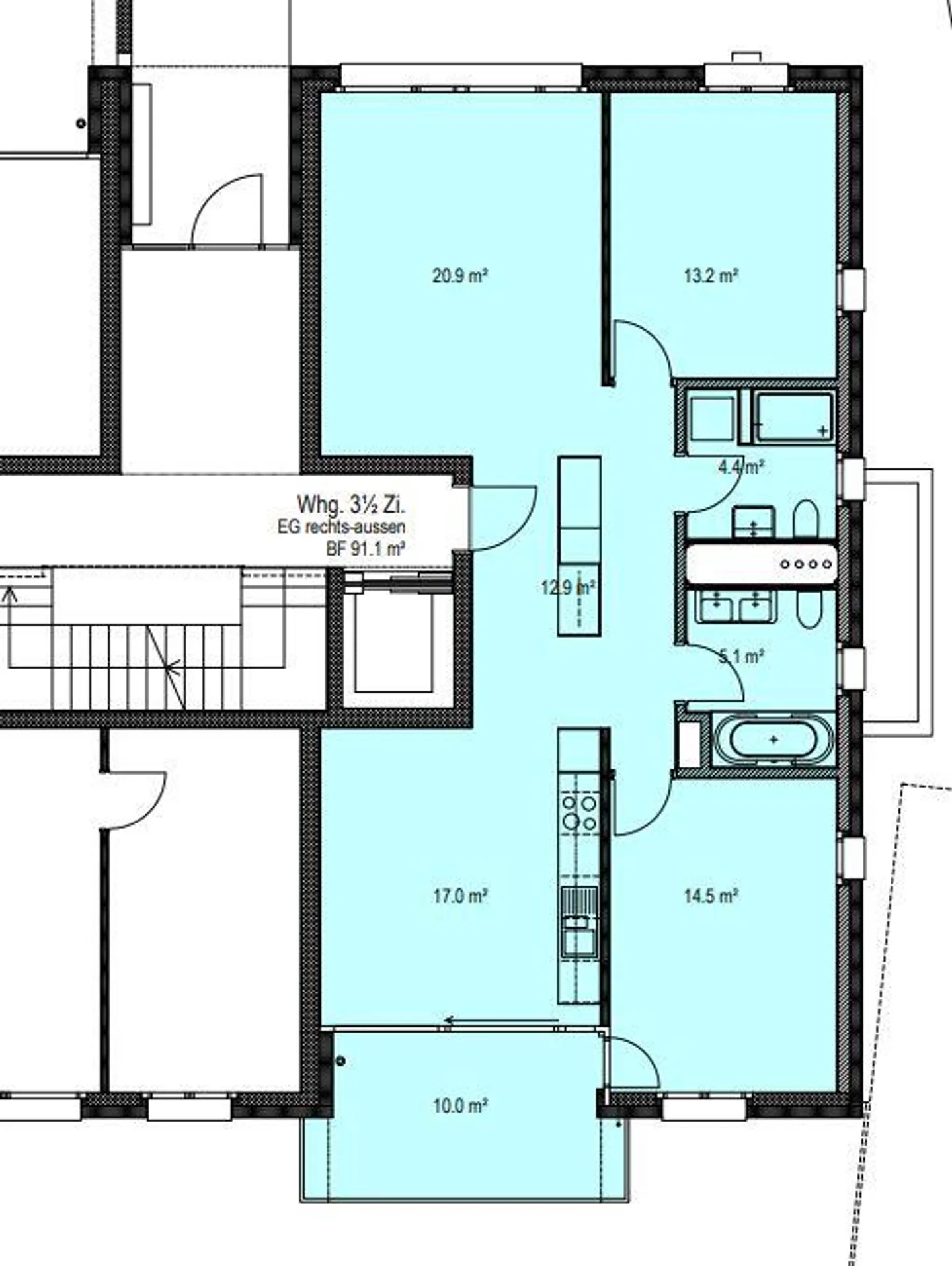 Modernes 3.5-Zimmer Apartment - Foto 6 von 6