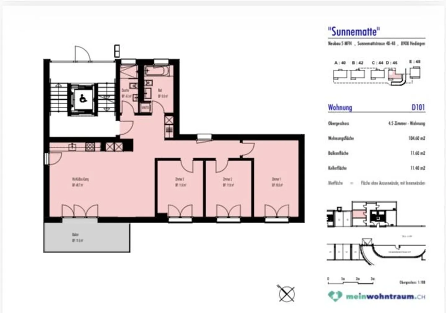 4.5 Room Family Apartment with Balcony in Hedingen - Photo 15 of 15