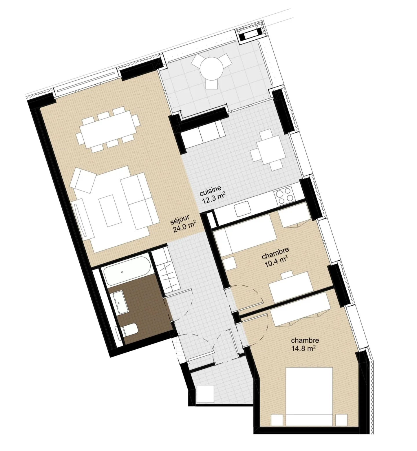 Appartement moderne 3.5 pièces - Photo 1 sur 3