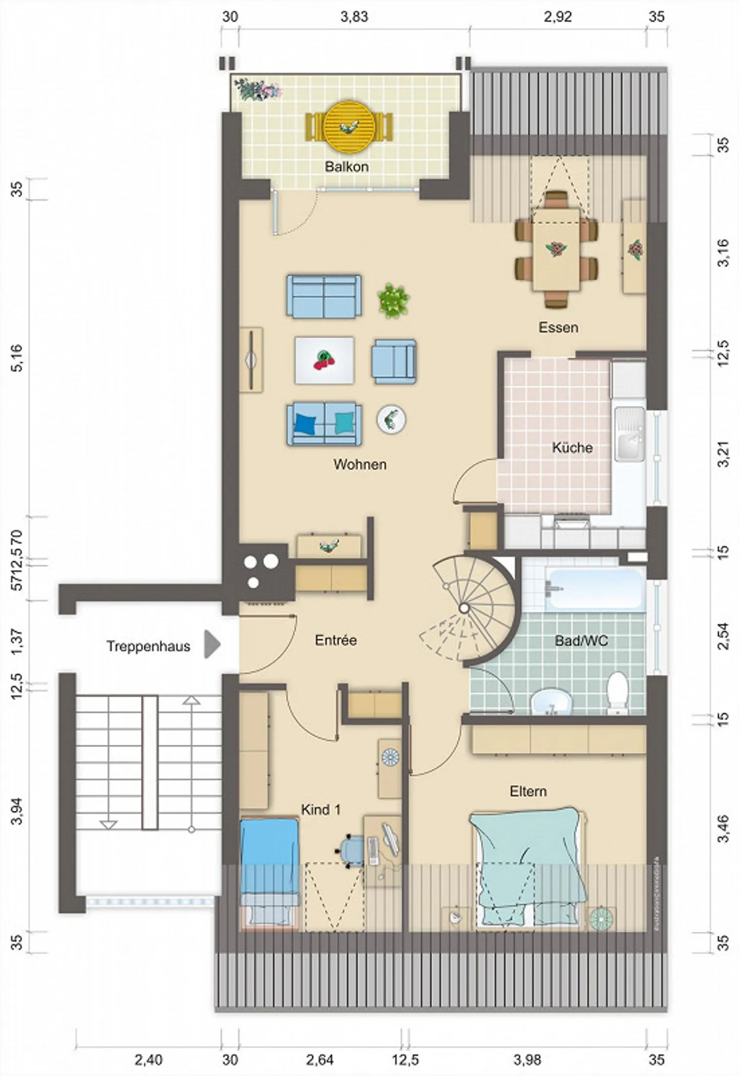 Charmante Appartement en Duplex sous les Combles - Laupen - Photo 13 sur 14