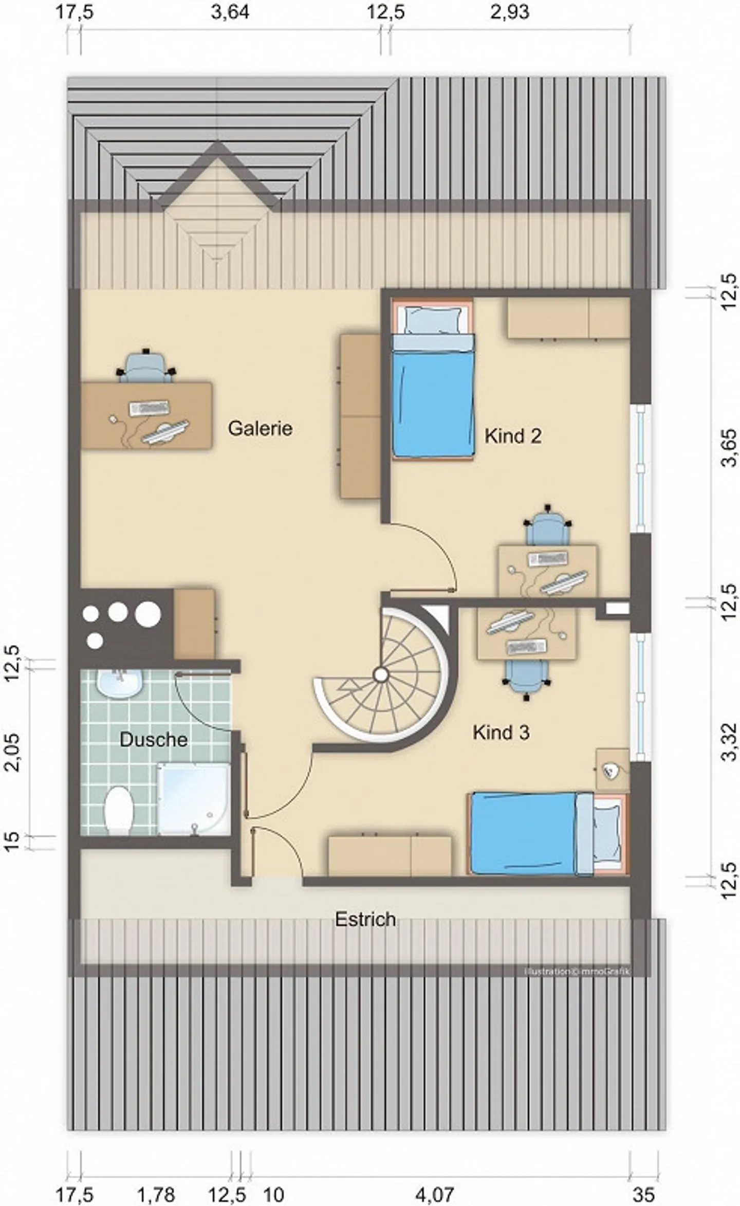 Charmante Appartement en Duplex sous les Combles - Laupen - Photo 14 sur 14