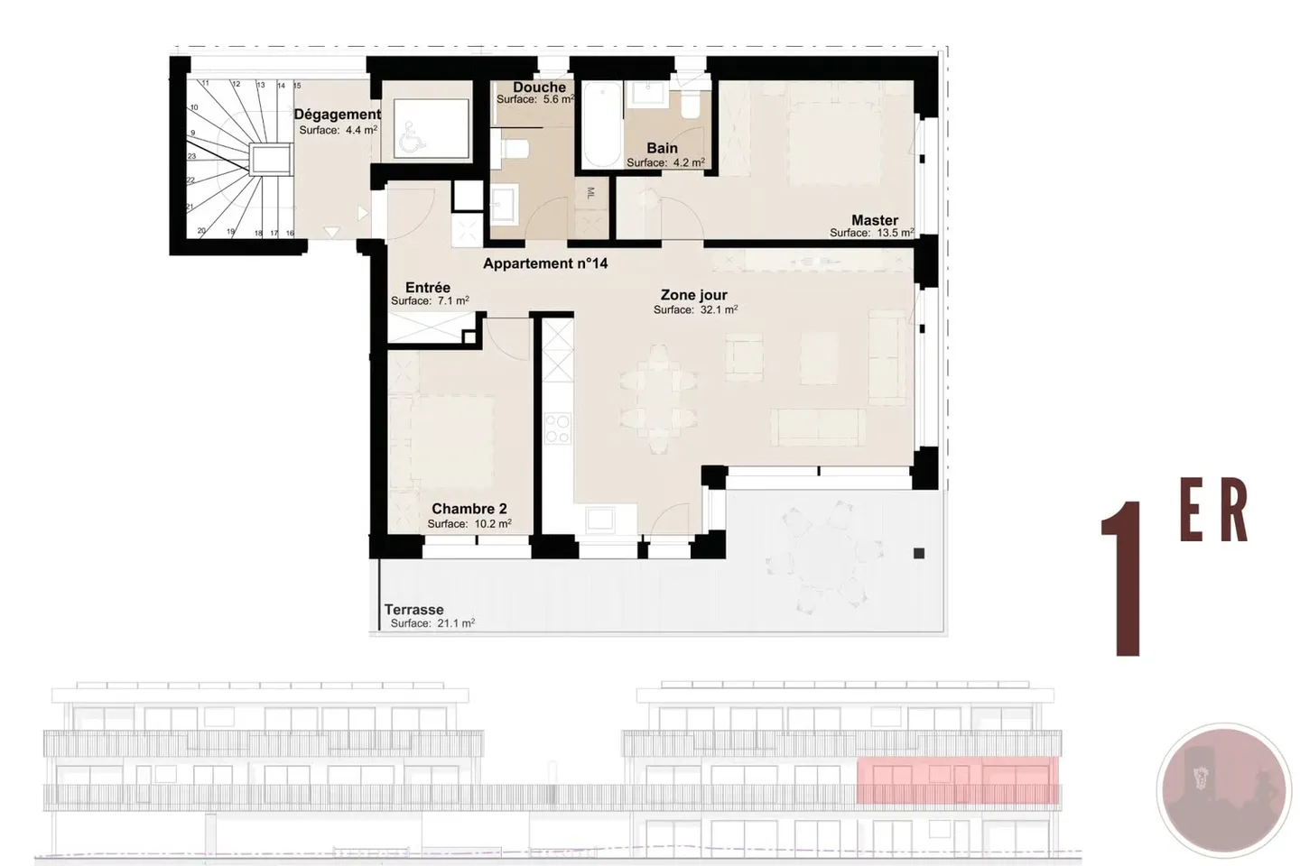New 3.5-room apartment on the first floor - Photo 4 of 4