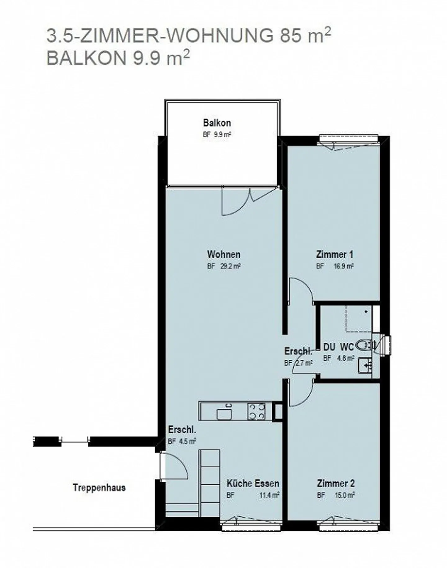 Moderno appartamento di 3.5 locali nel cuore di Galgenen - Foto 8 di 8