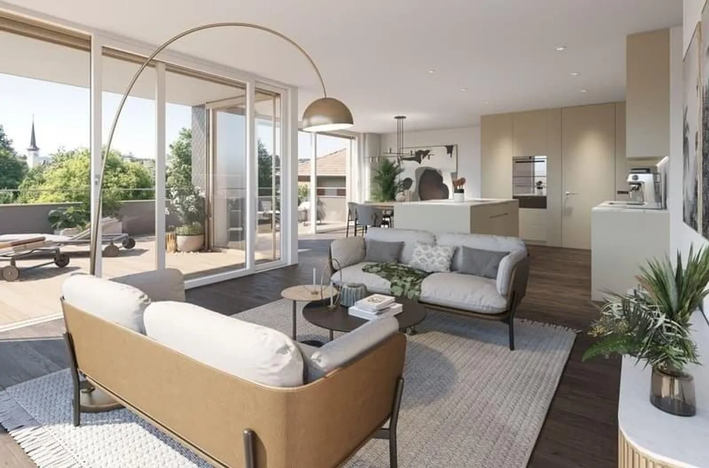 Appartement moderne de 4,5 pièces avec balcon et vue - Photo 2 sur 6