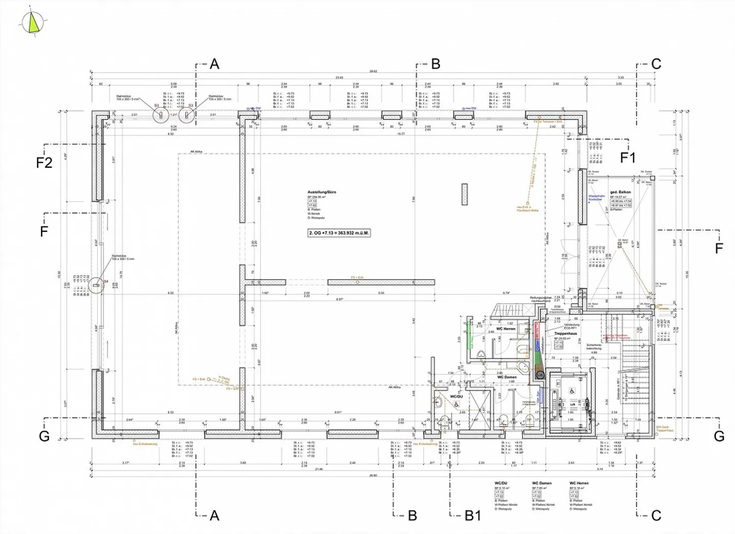 Nuovi uffici e studi con una superficie totale di circa 360 m2 in costruzione grezza - Foto 16 di 16