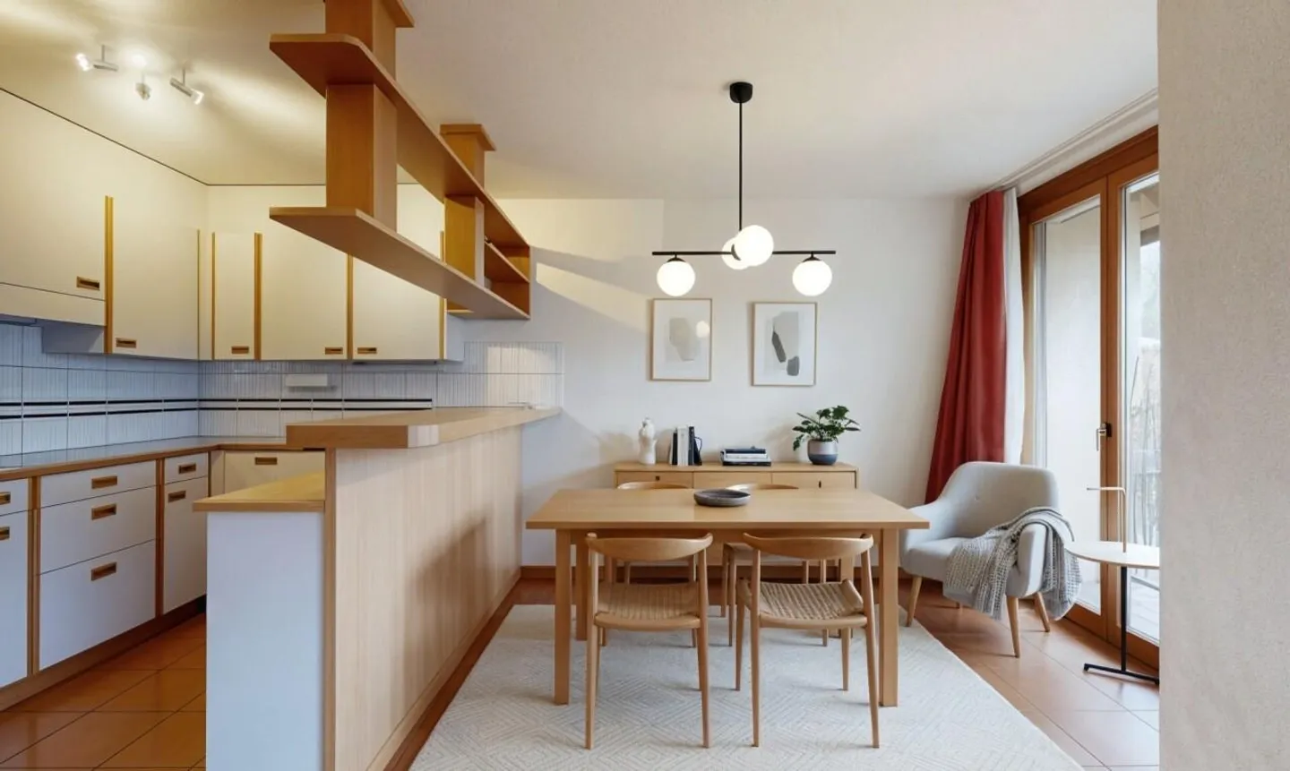 Luminoso appartamento di 4,5 stanze con camino, balcone, vista verde. Vicino a Thun. - Foto 4 di 11