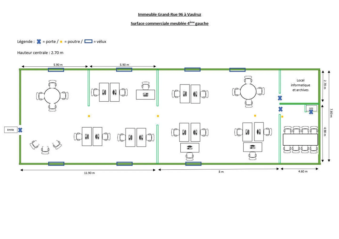 Ampio open space arredato con sala conferenze - Foto 5 di 8