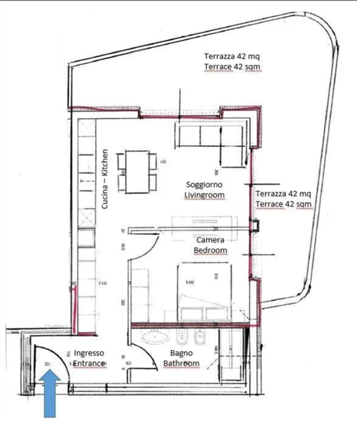 Appartamento moderno di 2,5 stanze con grande terrazza coperta di 42 m2 - vista libera - Foto 11 di 12
