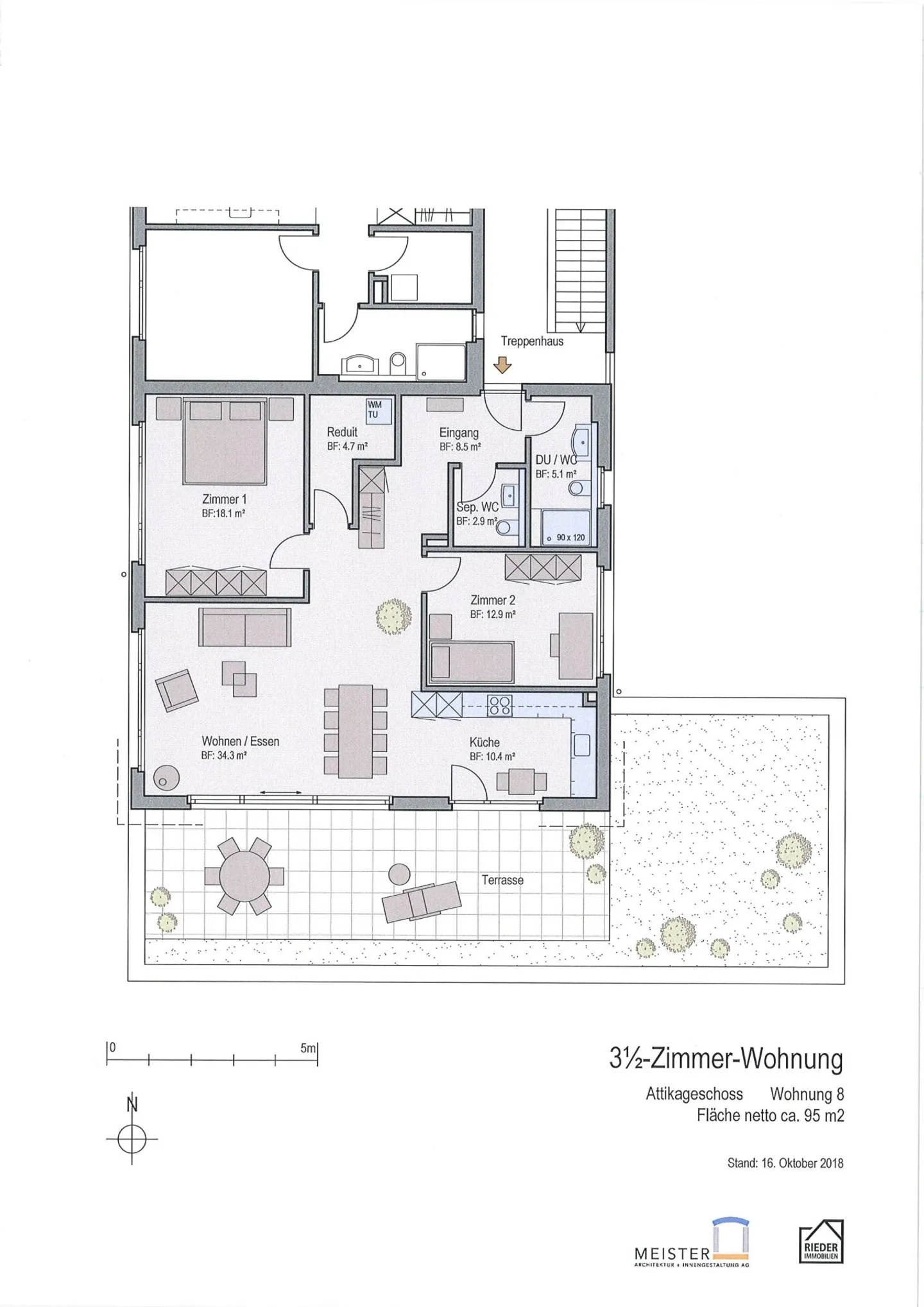 Appartamento attico sensazionale di 3 1/2 stanze - Foto 12 di 12