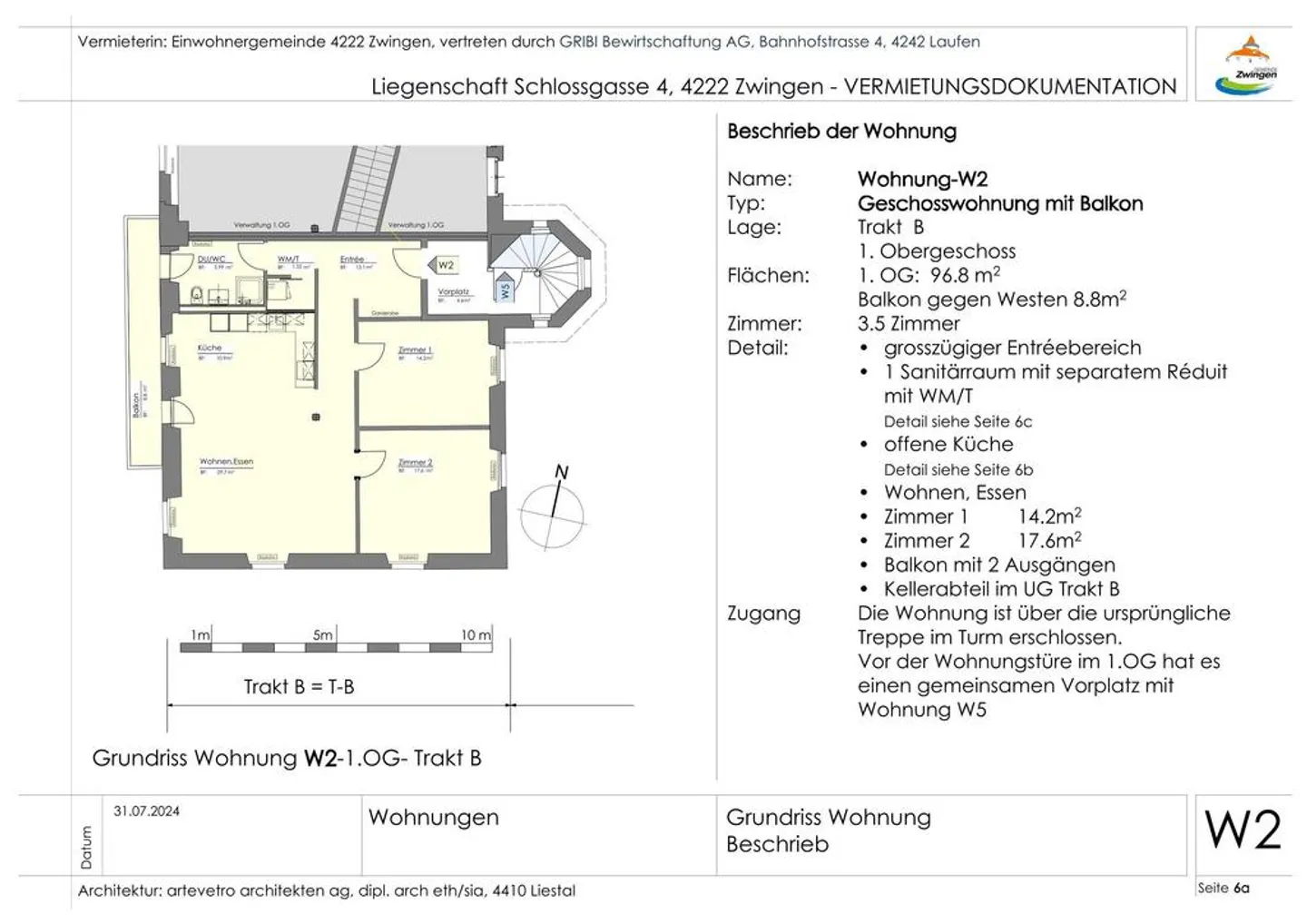 Prima locazione - Appartamento 3.5 locali in un contesto storico presso la Birs - Foto 10 di 10